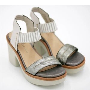 Naked Feet Metallic Silver Platform Sandals